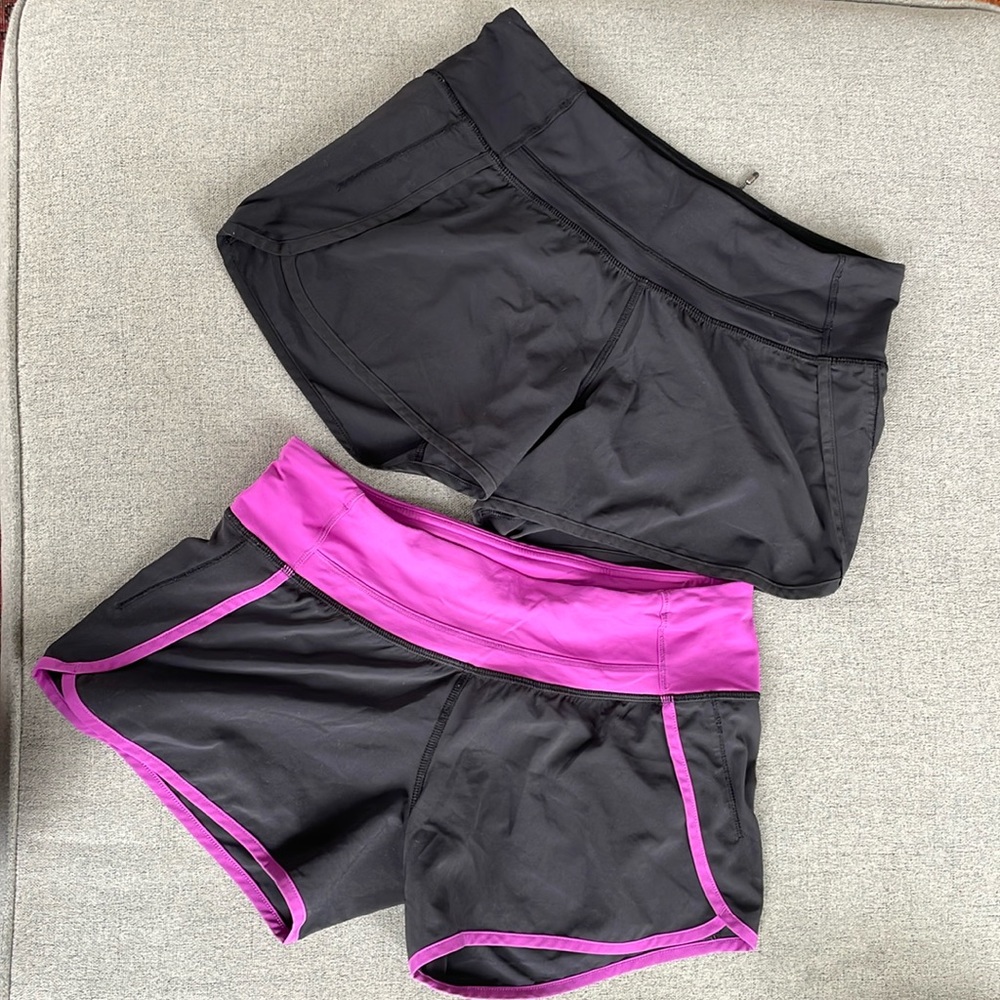 Bundle of 2 Lululemon Speed Up 2.5 inch inseam low rise running shorts